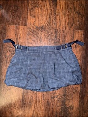 Blue Plaid Clip-On Kilted Skort